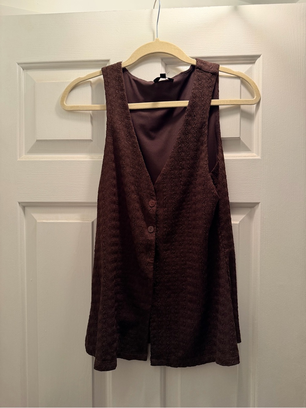 Dynamite Brown Textured Sleeveless Vest